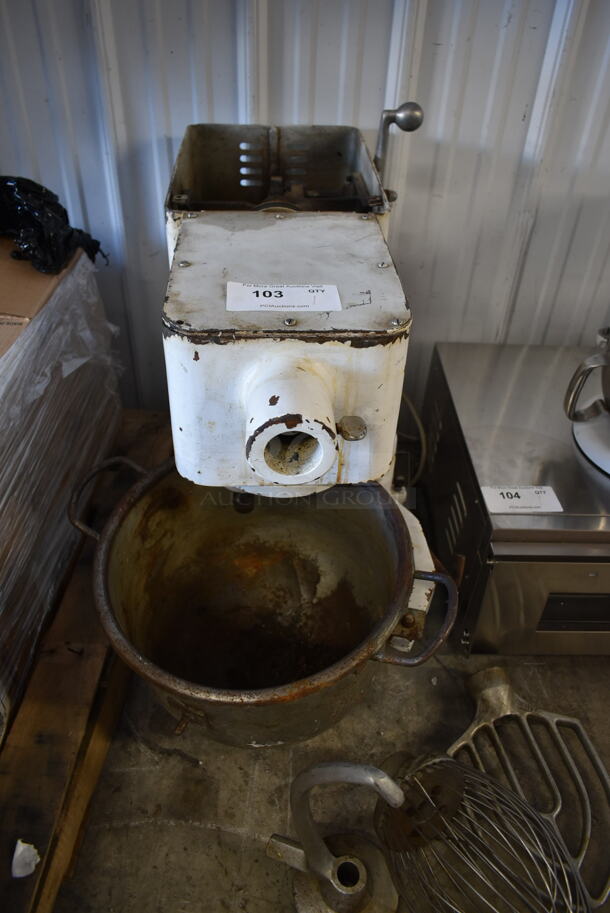 Metal Commercial Planetary Dough Mixer w/ Metal Mixing Bowl, Dough Hook, Paddle and Whisk Attachments. Tested and Working! - Image 4 of 8