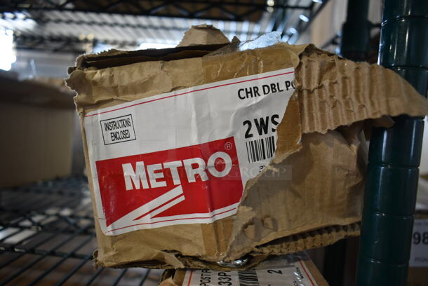 ALL ONE MONEY! BRAND NEW Lot of Box of 2 Metro Chrome Finish Brackets and Box of 2 Metro Chrome Finish Poles - Image 2 of 6