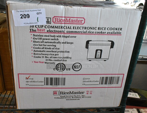 BRAND NEW SCRATCH AND DENT! RiceMaster Town 57130 60 Cup (30 Cup Raw) Stainless Steel Electronic Rice Cooker / Warmer. 120 Volts, 1 Phase. Tested and Working! - Image 2 of 4