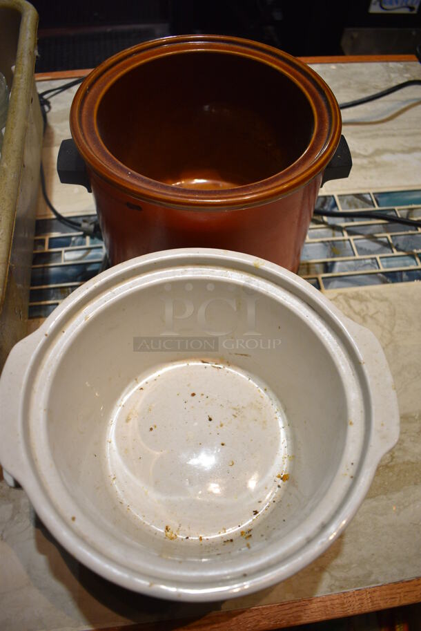2 Various Countertop Metal Slow Cookers; SCR-30W and 3100/2. Missing Lids. 10x9x7, 10x9x9. 2 Times Your Bid! (bar) - Image 3 of 5