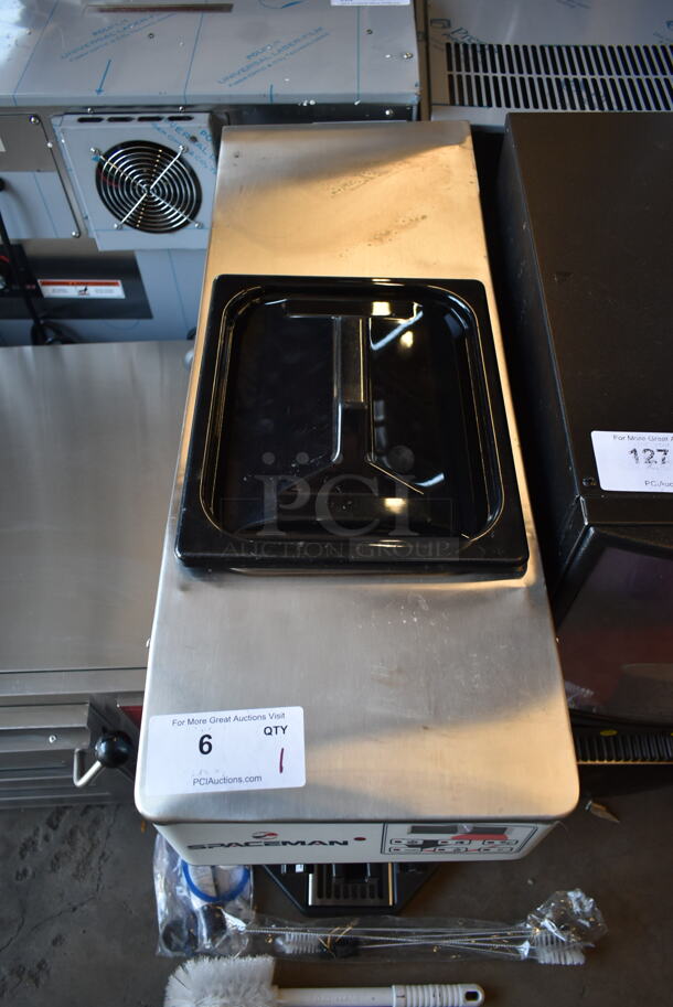 BRAND NEW SCRATCH AND DENT! 2023 Spaceman 6210-C Stainless Steel Commercial Countertop Air Cooled Single Flavor Soft Serve Ice Cream Machine with 1 Hopper. 110 Volts, 1 Phase.  - Image 5 of 7
