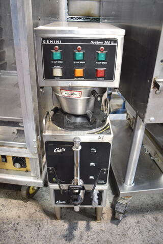 Curtis SCGEM-300 Stainless Steel Commercial Countertop Coffee Machine w/ Server Satellite and Metal Brew Basket. 