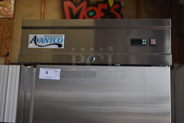 BRAND NEW! Avantco Model 178CFD1FF Stainless Steel Commercial Single Door Reach In Freezer w/ Poly Coated Racks. 115 Volts, 1 Phase. 29x32.5x77.5. Tested and Working! - Image 4 of 7