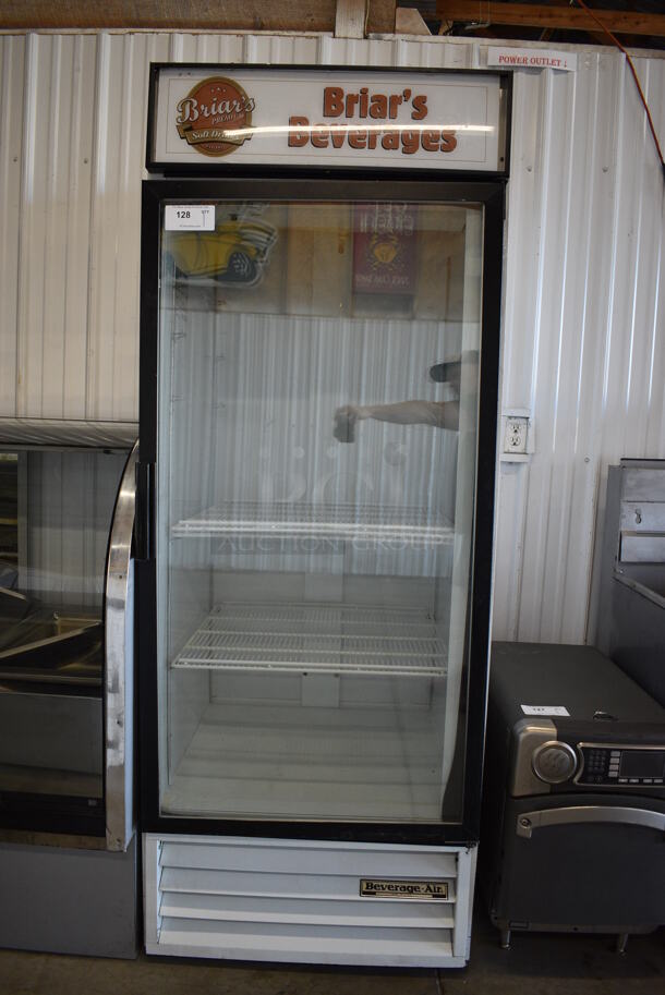Beverage Air Model MT27 Metal Commercial Single Door Reach In Cooler Merchandiser. 115 Volts, 1 Phase. 30x32x78.5. Tested and Working!