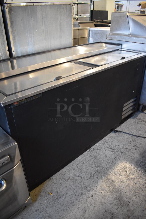 True TD-65-24 Stainless Steel Commercial Back Bar Bottle Cooler w/ 2 Sliding Lids. 115 Volts, 1 Phase. 65x27x33.5. Tested and Powers On But Does Not Get Cold - Image 2 of 6
