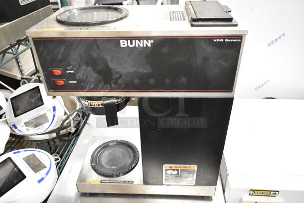 2016 Bunn VPR Stainless Steel Commercial Countertop 2 Burner Coffee Machine w/ Poly Brew Basket. 120 Volts, 1 Phase.