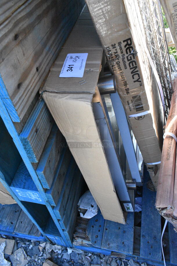 BRAND NEW SCRATCH AND DENT! Regency 600ES3030S 30" x 30" 16-Gauge Stainless Steel Equipment Stand with Undershelf. May Be Missing Pieces. - Image 2 of 3