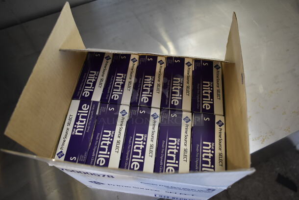 Box of 10 BRAND NEW! Boxes of Prime Source Powder Free Blue Nitrile Gloves Small. - Image 6 of 6