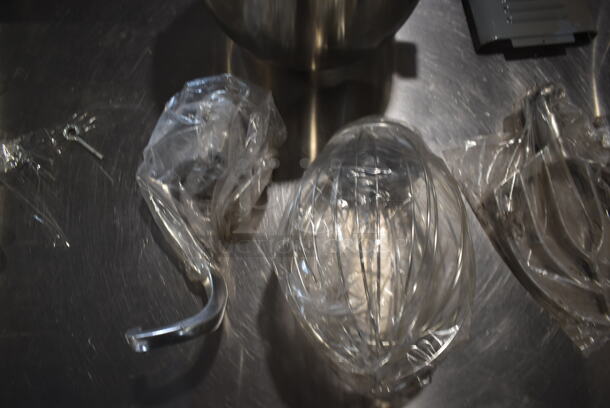 ALL ONE MONEY! Lot of BRAND NEW! Mixer Items; Stainless Steel Mixing Bowl, Bowl Guard, Paddle, Whisk and Dough Hook Attachment. - Image 2 of 6