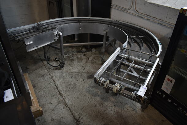 Superior T0180-15 Stainless Steel Commercial Floor Style Curved Conveyor. 230 Volts, 1 Phase. 