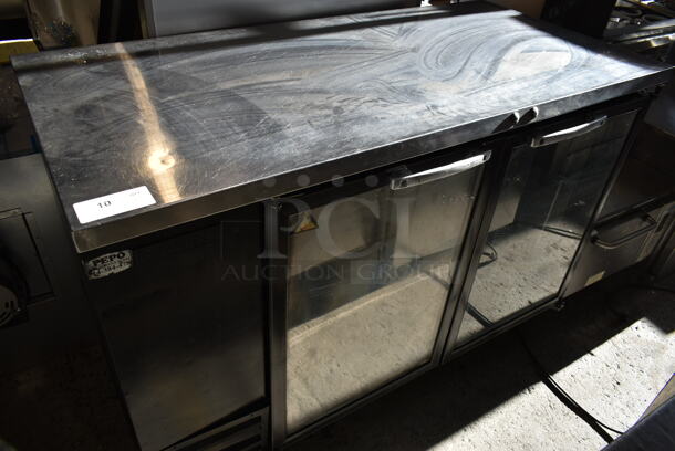 Everest Stainless Steel Commercial 2 Door Back Bar Cooler Merchandiser. 115 Volts, 1 Phase. Tested and Powers On But Does Not Get Cold - Image 2 of 8