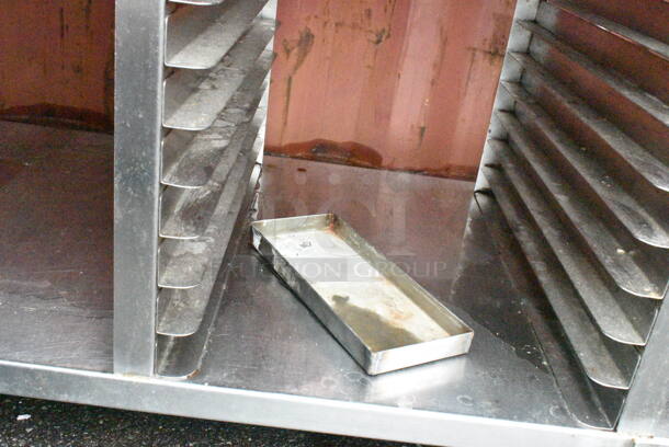 Stainless Steel Table w/ 2 Commercial Can Opener Mounts, Under Shelf and Pan Rack.  - Image 4 of 4