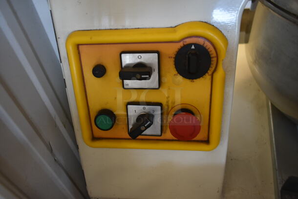 Powermix FC35D Metal Commercial Floor Style Spiral Dough Mixer w/ Stainless Steel Mixing Bowl and Bowl Guard on Commercial Casters. 220 Volts, 3 Phase.  - Image 2 of 7