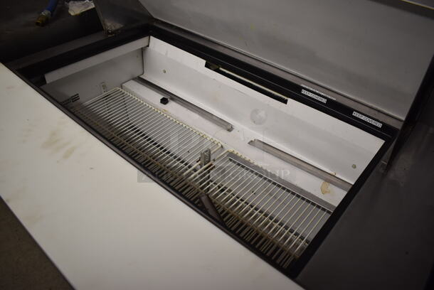 2012 True TSSU-48-18M-B Stainless Steel Commercial Sandwich Salad Prep Table Bain Marie Mega Top w/ 2 Tier Over Shelf on Commercial Casters. 115 Volts, 1 Phase. 48x36x69. Tested and Working! - Image 5 of 9