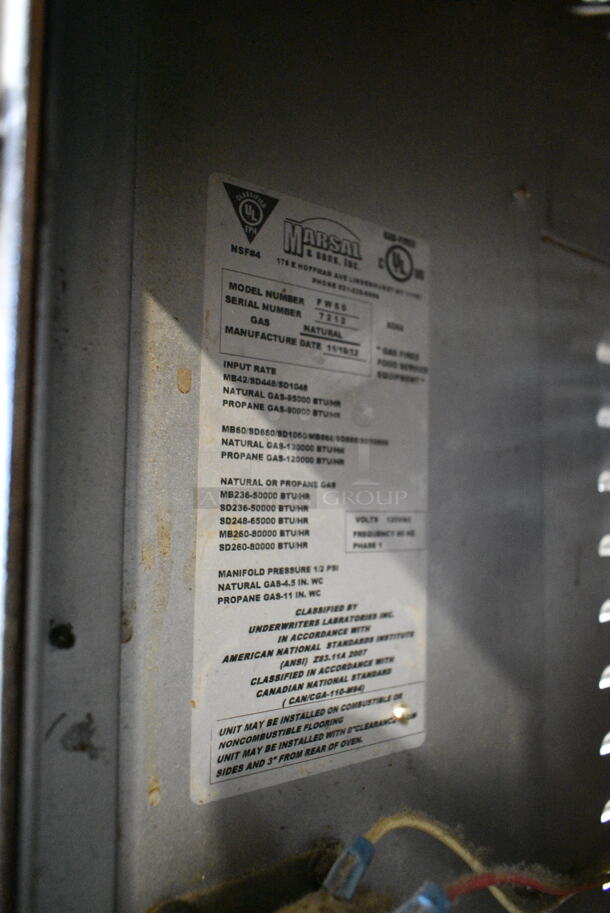 Marsal and Sons FW69 Metal Commercial Natural Gas Powered Il Forno Pizza Oven.  - Image 3 of 9