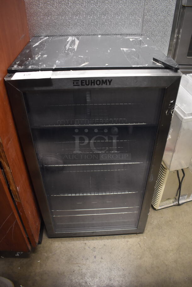 Euhomy BR-115 Black Mini Fridge With Glass Door. Tested and Working!