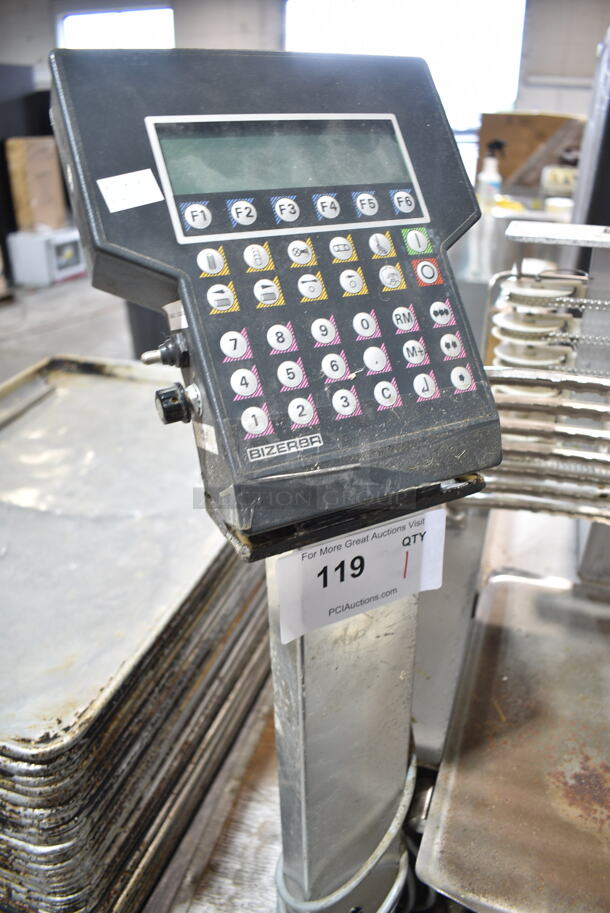 Bizerba A 404 FB US Metal Commercial Countertop Meat Slicer Stacker. 120 Volts, 1 Phase. Tested and Powers On But Parts Do Not Move - Needs Control Box Replaced - Image 9 of 11