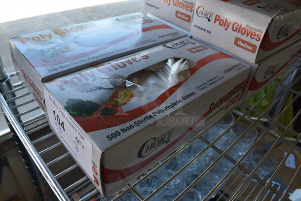 7 Boxes of Choice Medium Poly Gloves. 3 Boxes Opened, 4 NEW Boxes. 7 Times Your Bid! - Image 3 of 3