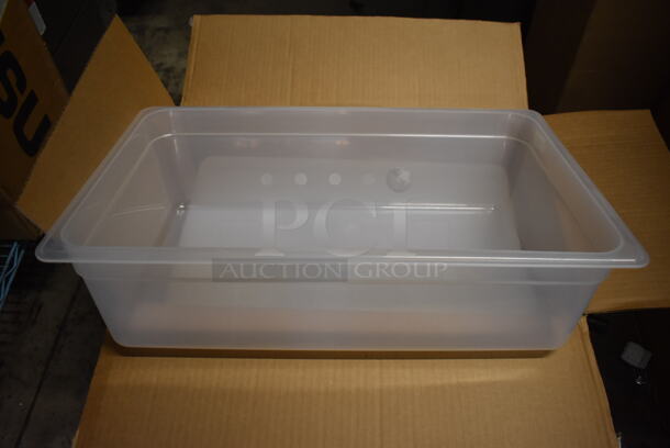 Box of 6 BRAND NEW! Cambro Poly Full Size Drop In Bins. 1/1x6