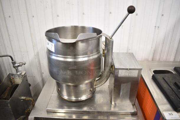 Groen TDB/7-20 Stainless Steel Commercial Countertop Electric Powered 20 Quart Steam Kettle Tilting Kettle on Equipment Stand w/ Commercial Casters. 208 Volts.  - Image 2 of 9