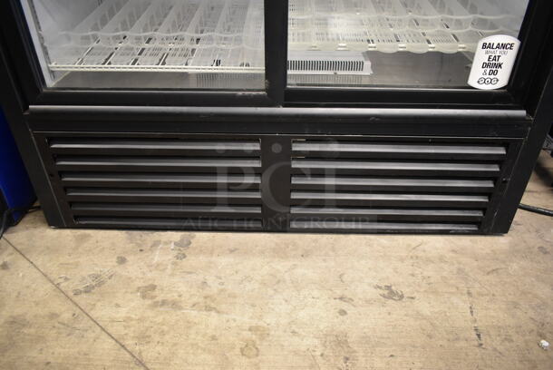 QBD ENERGY STAR Metal Commercial 2 Door Reach In Cooler Merchandiser w/ Poly Coated Racks and Drink Sliders. 115 Volts, 1 Phase. Tested and Working! - Image 4 of 9