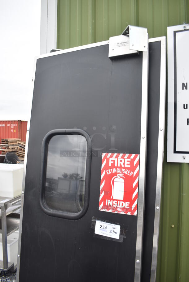 2 Eliason Metal Commercial Swinging Kitchen Doors. 23.5x4x83. 2 Times Your Bid! - Image 2 of 5