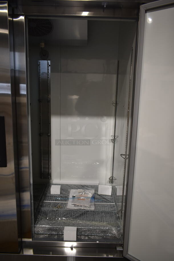 BRAND NEW SCRATCH AND DENT! 2023 Avantco 178A49RHC Stainless Steel Commercial 2 Door Reach In Cooler w/ Poly Coated Racks. 115 Volts, 1 Phase. Tested and Working! - Image 7 of 7