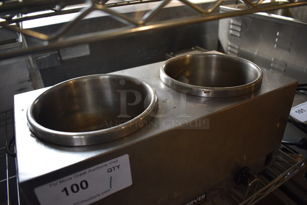 Server Model TWIN FS-4 Stainless Steel Commercial Countertop 2 Well Food Warmer. 120 Volts, 1 Phase. 17x9x9. Tested and Working! - Image 3 of 5
