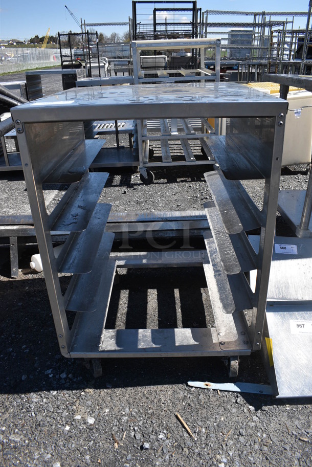 Metal Commercial Pan Transport Rack on Commercial Casters. 25.5x27x35