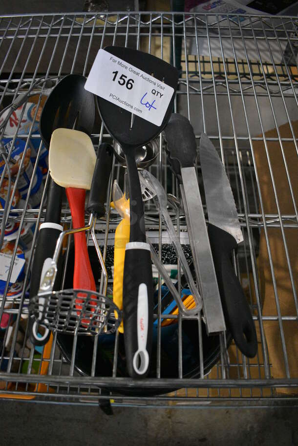ALL ONE MONEY! Lot of Various Utensils Including Spatula and Masher! - Image 1 of 4