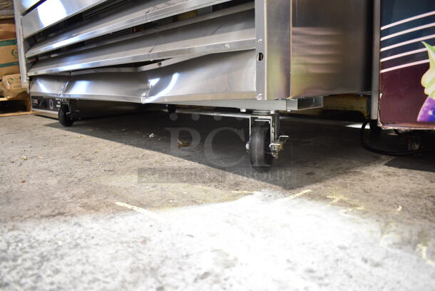 BRAND NEW SCRATCH AND DENT! 2023 Avantco 178A49FHC Stainless Steel Commercial 2 Door Reach In Freezer w/ Poly Coated Racks on Commercial Casters. 115 Volts, 1 Phase. Tested and Does Not Power On - Image 3 of 10