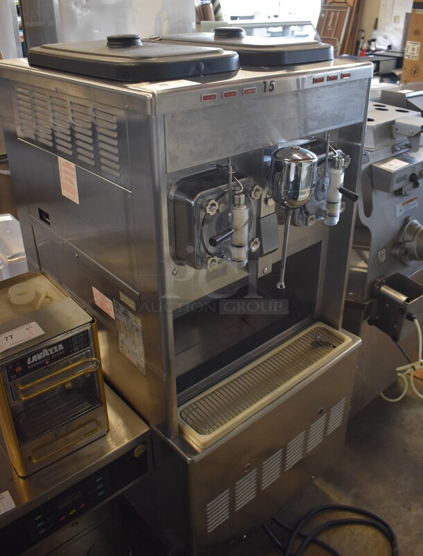 Taylor 342D-27 Stainless Steel Commercial Floor Style Air Cooled 2 Flavor Frozen Beverage Machine w/ Drink Mixer Attachment on Commercial Casters. 208-230 Volts, 1 Phase. - Image 1 of 9