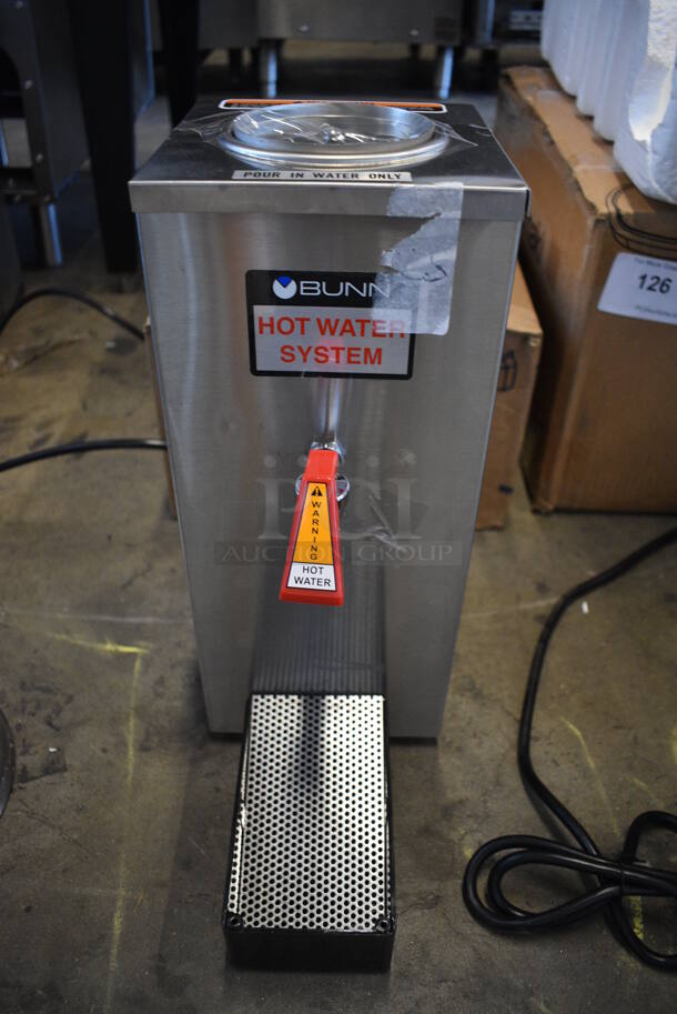 BRAND NEW SCRATCH AND DENT! 2022 Bunn OHW Stainless Steel Commercial Countertop Hot Water Dispenser. 120 Volts, 1 Phase. 7x10x16