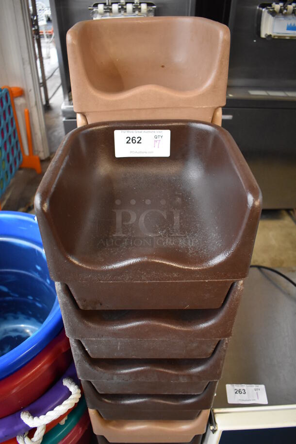 17 Poly Booster Seats; Brown and Tan. 11.5x11.5x9. 17 Times Your Bid!
