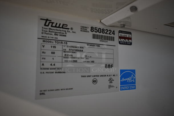 2015 True TG1R-1S ENERGY STAR Stainless Steel Commercial Single Door Reach In Cooler w/ Poly Coated Racks on Commercial Casters. 115 Volts, 1 Phase. - Image 6 of 6