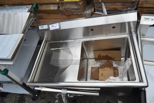 BRAND NEW SCRATCH AND DENT! Regency 600S1181818L Stainless Steel Commercial Single Bay Sink w/ Left Side Drain Board. Comes w/ 600CB18SS, 600DB35, 600LEGSS14 - Image 4 of 11