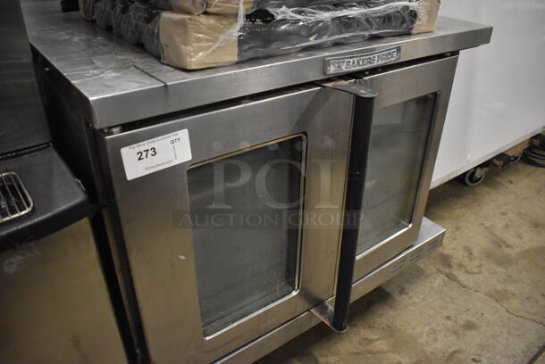 Bakers Pride Stainless Steel Commercial Electric Powered Full Size Convection Oven w/ View Through Doors, Metal Oven Racks and Thermostatic Controls. Comes w/ Legs. 208 Volts, 3 Phase. 38x38x34 - Image 4 of 6
