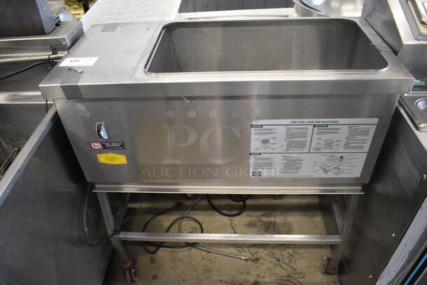 Henny Penny Stainless Steel Commercial Countertop Breading Station on Commercial Casters. 37x17x39