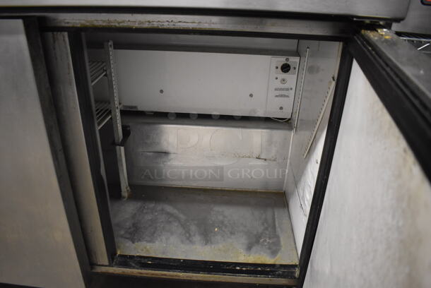 2012 True TWT-48F Stainless Steel Commercial 2 Door Work Top Freezer w/ Back Splash on Commercial Casters. 115 Volts, 1 Phase. 48x30x40. Tested and Working! - Image 4 of 6