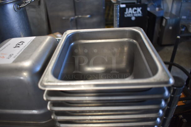 12 Stainless Steel 1/6 Size Drop In Bins. 1/6x4. 12 Times Your Bid! - Image 2 of 4