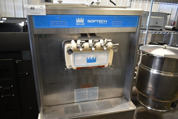 Taylor 339-27 Stainless Steel Commercial Floor Style Air Cooled 2 Flavor w/ Twist Soft Serve Ice Cream Machine on Commercial Casters. 208-230 Volts, 1 Phase.  - Image 2 of 9