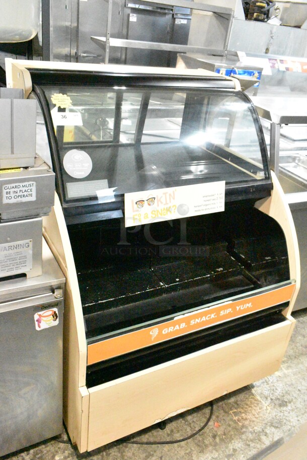 Structural Concepts HOU3852R Metal Commercial Grab N Go Merchandiser Display Case w/ Top Display Case. Front Glass Pane Does Not Stay Up. 120 Volts, 1 Phase. Tested and Working! - Image 1 of 7