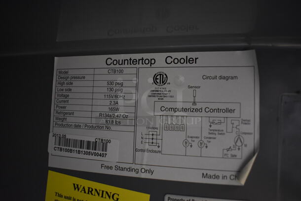 ATC Coolpoint CTB100 Metal Commercial Single Door Reach In Mini Cooler Merchandiser. 115 Volts, 1 Phase. 19x19x32. Tested and Working! - Image 5 of 6