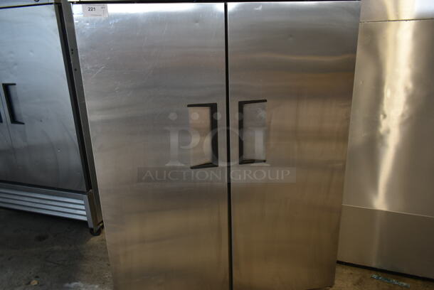 2013 True TG2R-2S ENERGY STAR Stainless Steel Commercial 2 Door Reach In Cooler w/ Poly Coated Racks on Commercial Casters. 115 Volts, 1 Phase. Tested and Working! - Image 6 of 6