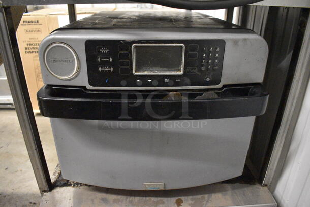 2 2013 Turbochef Encore 2 Metal Commercial Electric Powered Rapid Cook Ovens on Stainless Steel Double Stack Equipment Stand w/ Commercial Casters. 208/240 Volts, 1 Phase. 30x30x60. 2 Times Your Bid! Tested and Working! - Image 7 of 9