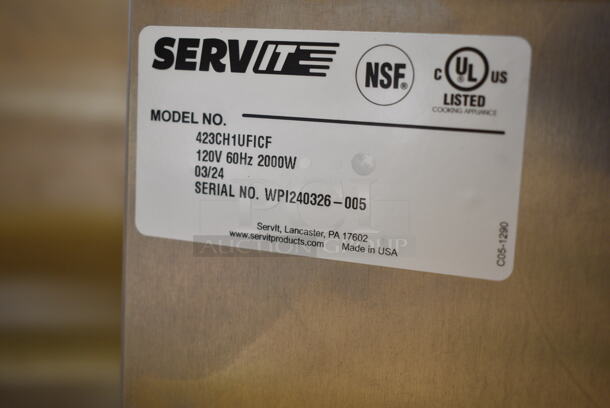 BRAND NEW SCRATCH AND DENT! 2024 ServIt 423CH1UFICF Full Size Insulated Holding Cabinet with Clear Door w/ Commercial Casters. 120 Volts, 1 Phase. Tested and Does Not Power On - Image 6 of 6