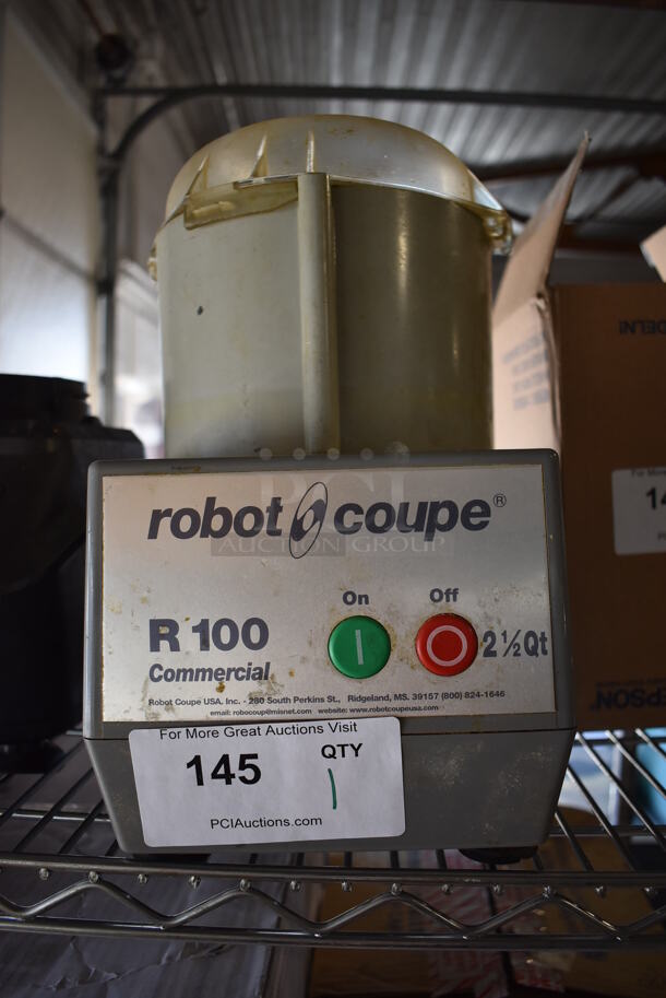 Robot Coupe R100 Metal Commercial Countertop 2.5 Quart Food Processor w/ Poly Bowl, Lid and S Blade. 120 Volts, 1 Phase. 7.5x11x13. Tested and Does Not Power On - Image 1 of 7
