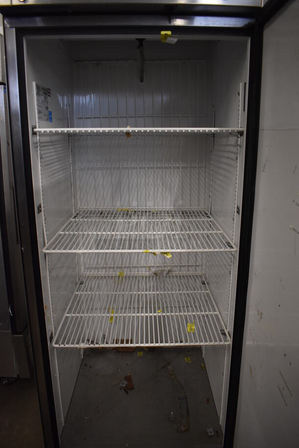 2013 True T-23F ENERGY STAR Stainless Steel Commercial Single Door Reach In Freezer w/ Poly Coated Racks on Commercial Casters. 115 Volts, 1 Phase. 27x30x83.5. Tested and Working! - Image 5 of 6