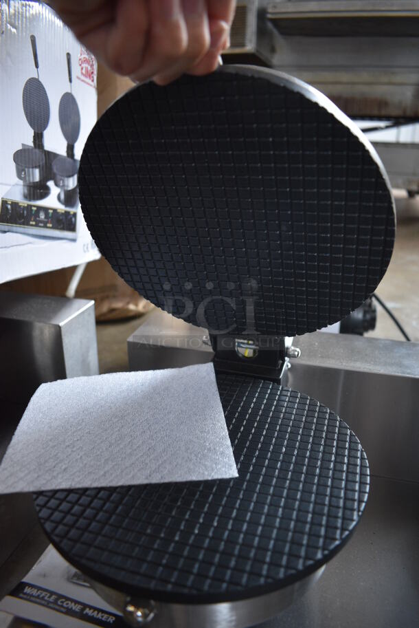 BRAND NEW IN BOX! Carnival King Model 382WCM2 Stainless Steel Commercial Countertop Double Waffle Cone Maker. 120 Volts, 1 Phase. 20x19x11 - Image 3 of 8