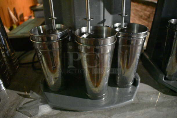 Waring WDM360TX Metal Commercial Countertop 3 Head Drink Mixer w/ 6 Metal Mixing Cups. 120 Volts, 1 Phase. 13x10.5x20. Item Was in Working Condition on Last Day of Business. (bar) - Image 4 of 6